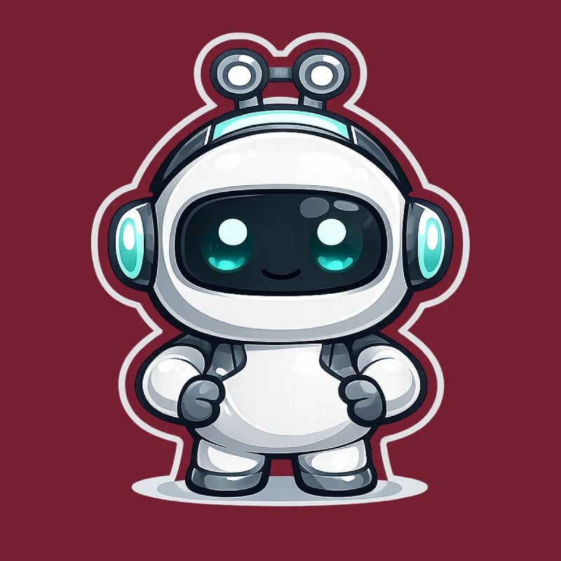 Copilot AI Robot Mascot Cute Dev Sticker