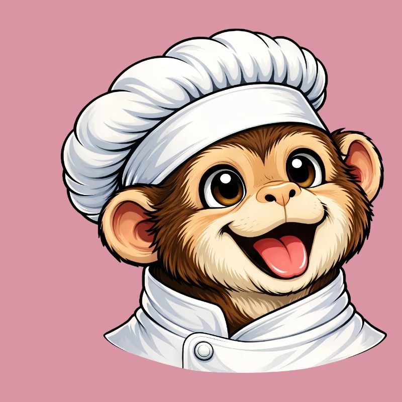 Cute Monkey Chef Cartoon