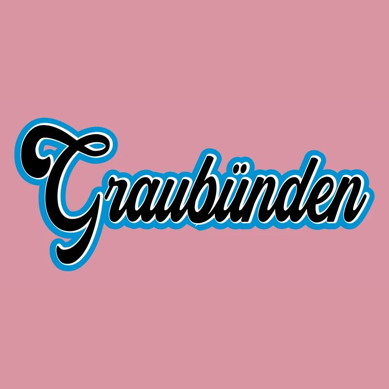 Graubünden Script mit Blau Outline