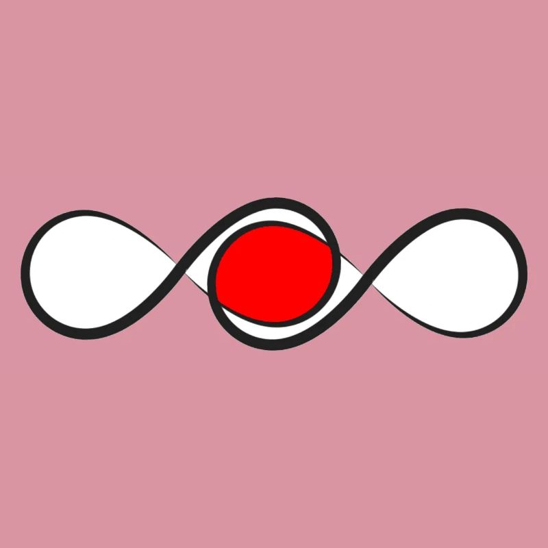 Ligne éternelle avec accent rouge