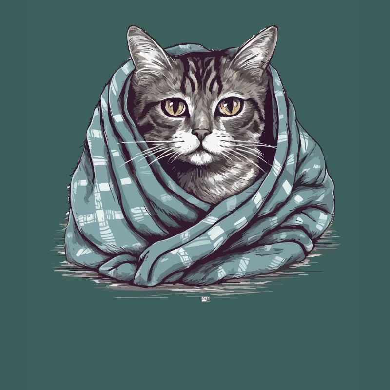 Chat dans une couverture