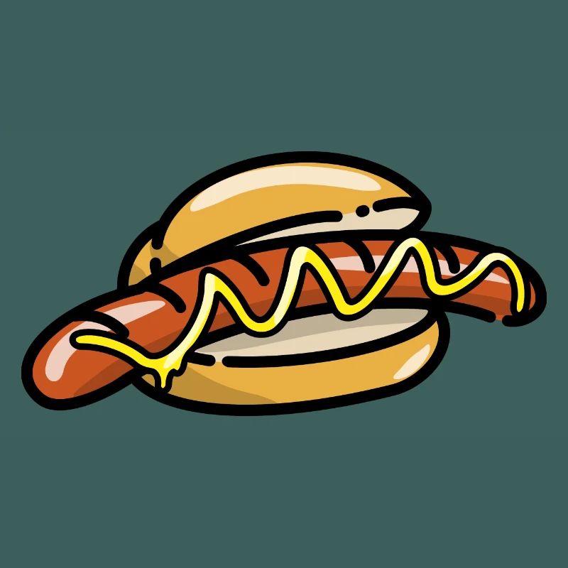 Comic Bratwurst Brötchen Bratwurstbrötchen Senf