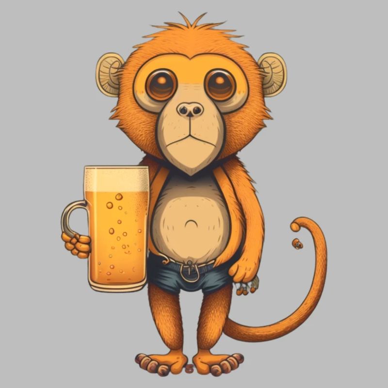 Lustiger Affe mit Bier