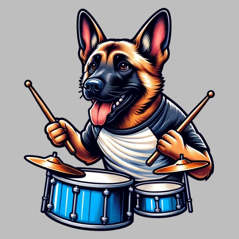 Cooler Malinois Drummer Design