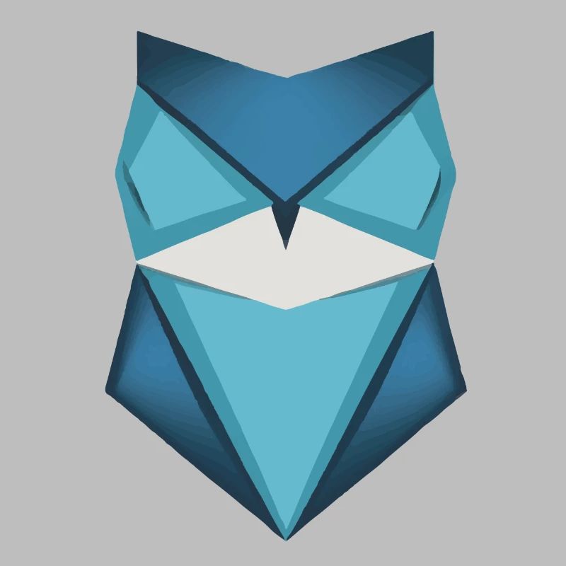 Blaue Eule Origami Kunst