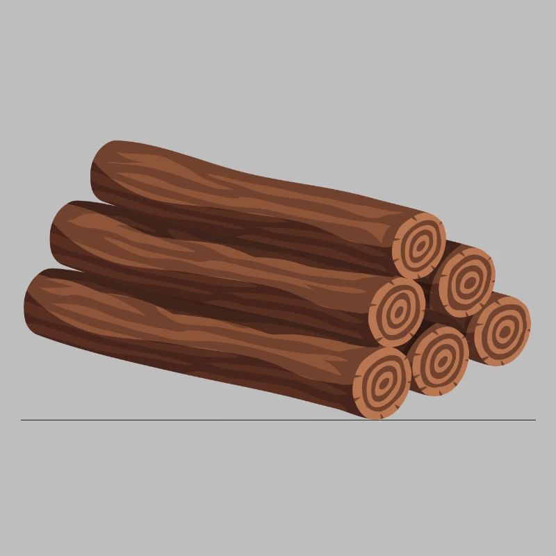 Stack of logs dark brown