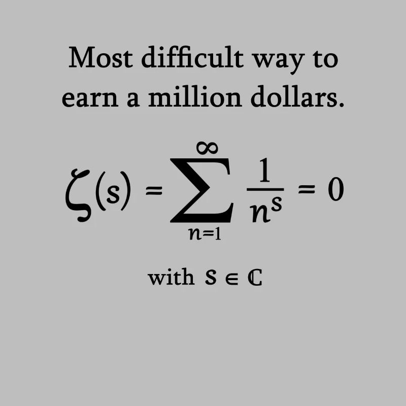 Math Riemann hypothèse mathématicien nerd million