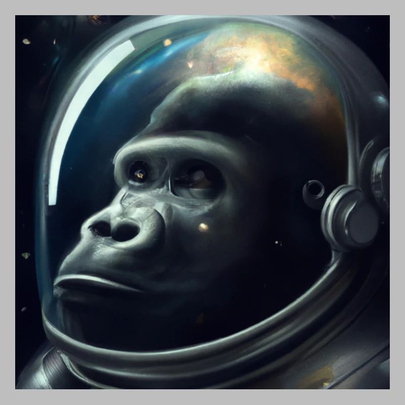 Gorilla astronaut in space