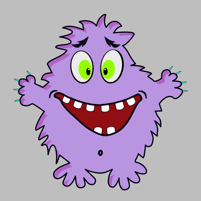 Mignon amical mignon monstre optimiste