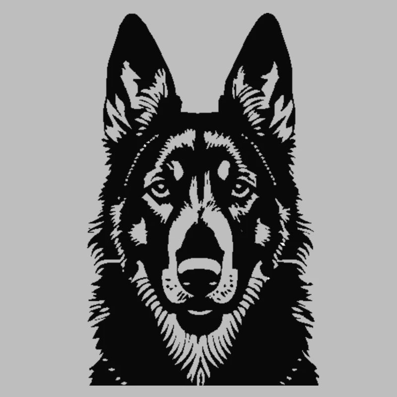 German Shepherd Head Silhouette