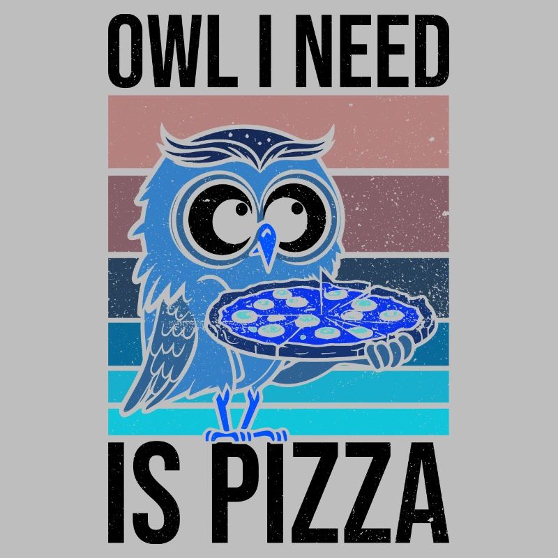 Hibou mangeant une pizza, animaux de la forêt |