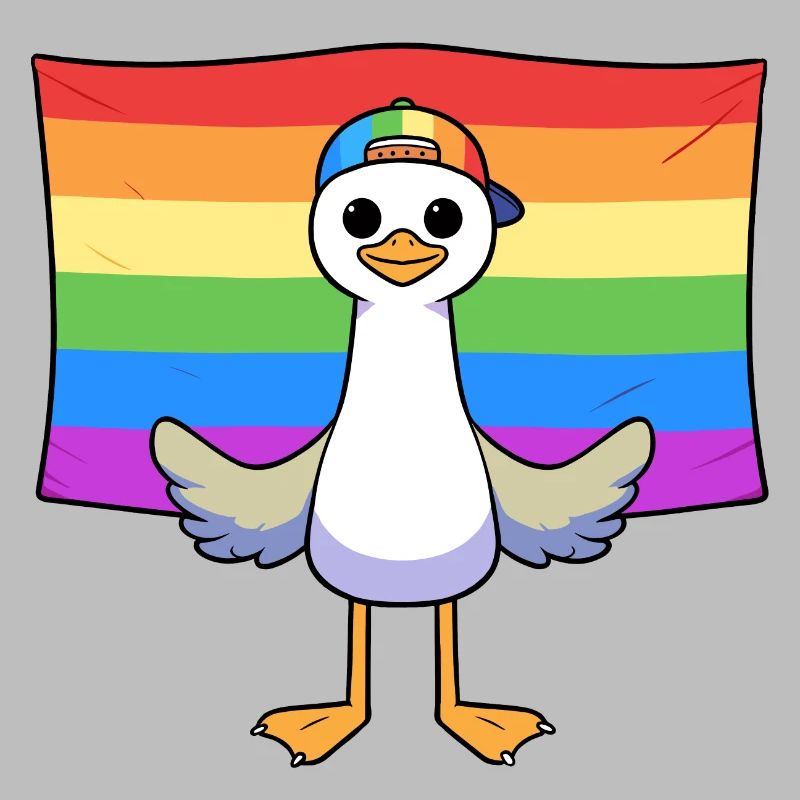 LGBTQIA+ Pride Seagull Cap Drapeau arc-en-ciel