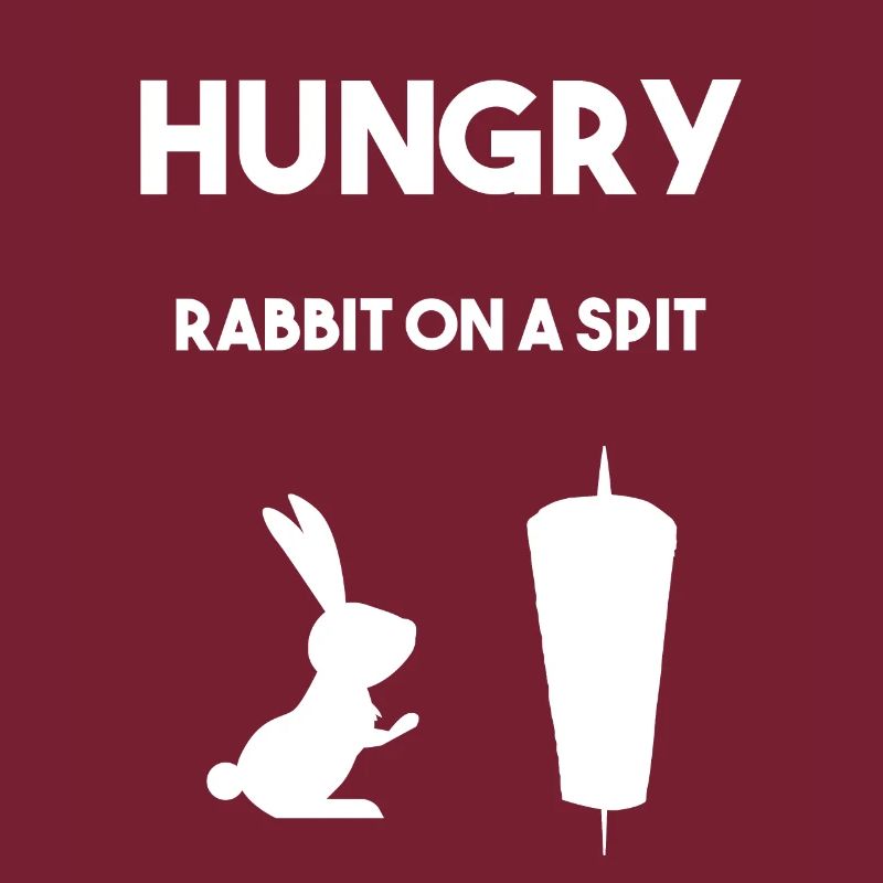 Rabbit on a spit withe