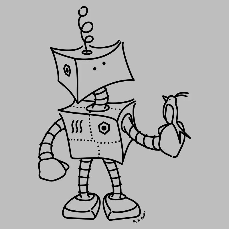 Netter Roboter & Vogel
