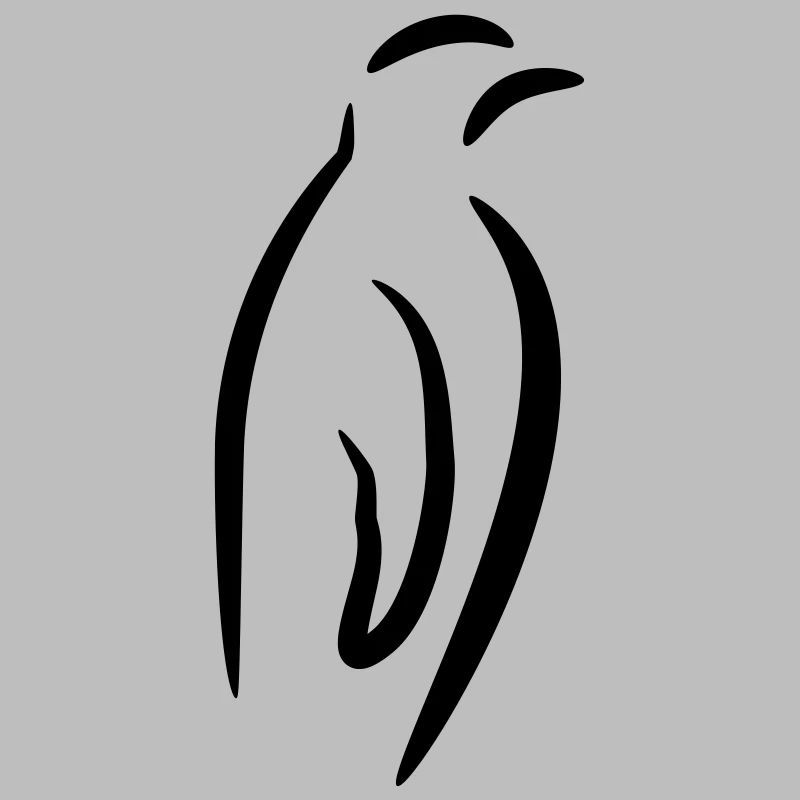 Emperor penguin drawing (line drawing penguin)