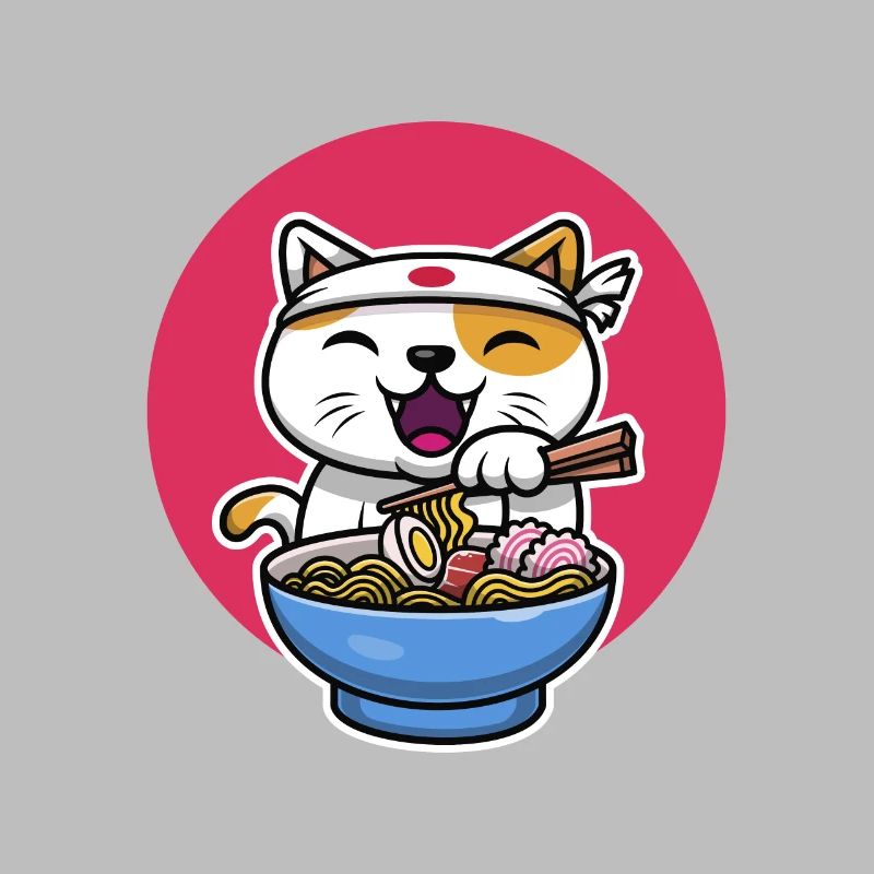 Conception de chat Ramen