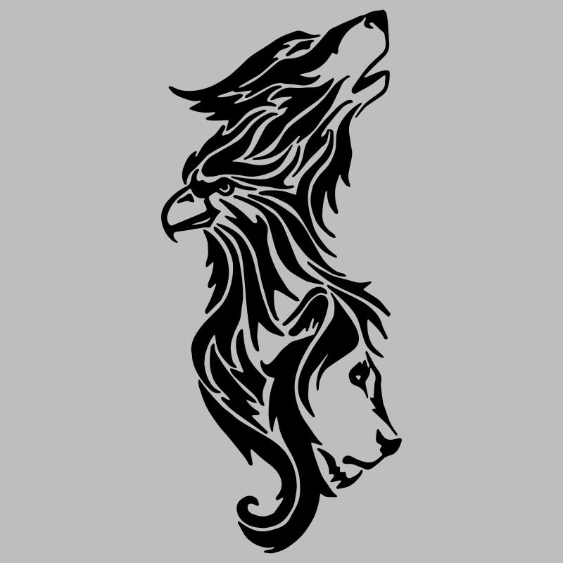 wolf, eagle and lion