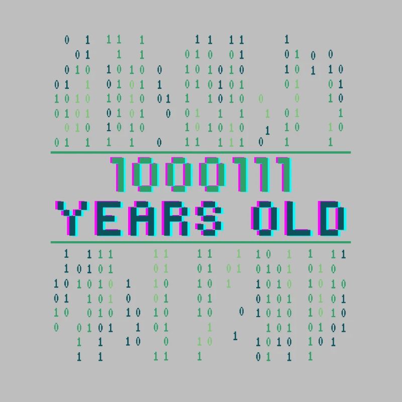 71. Geburtstag 71 Jahre alt Binärcode Coder