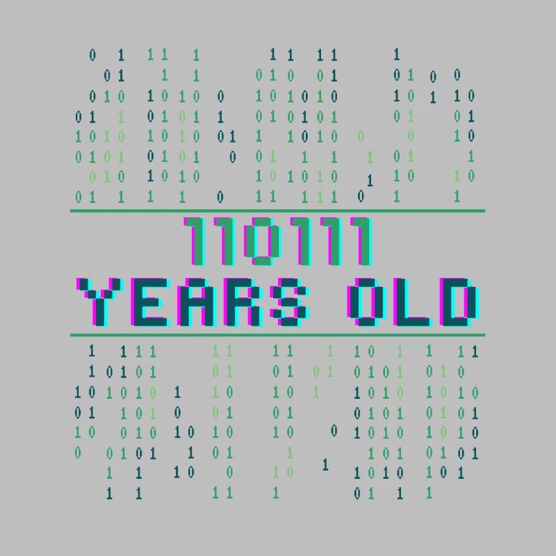 55. Geburtstag 55 Jahre alt Binärcode Coder