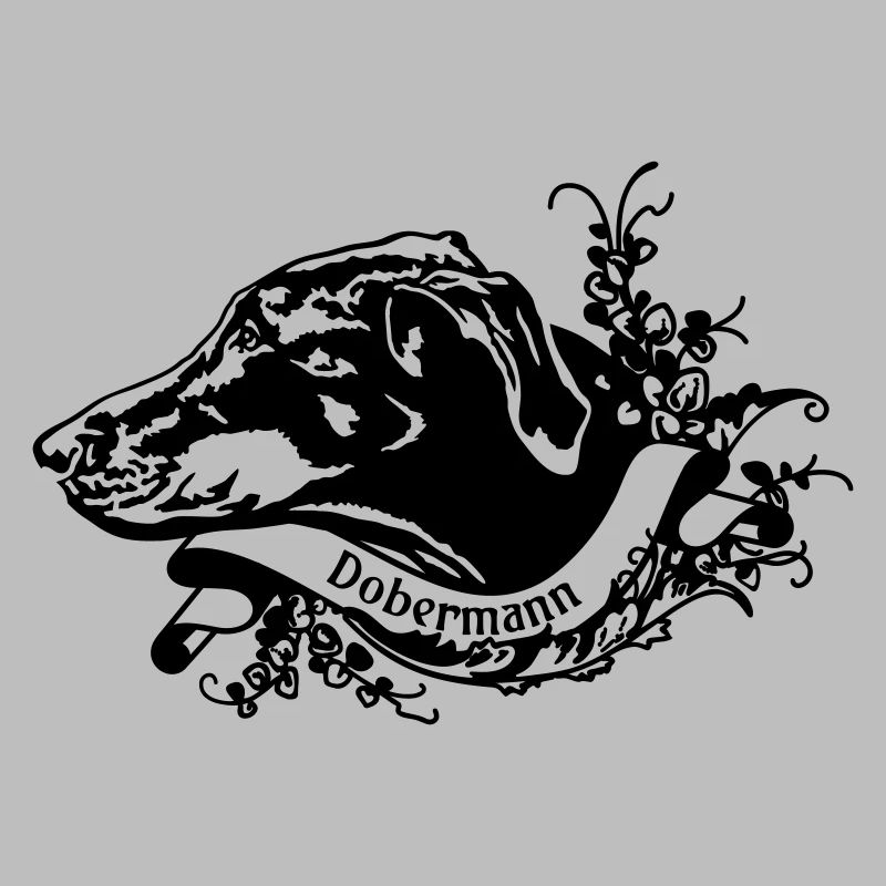 Dobermann an Retro Banner Nr 2