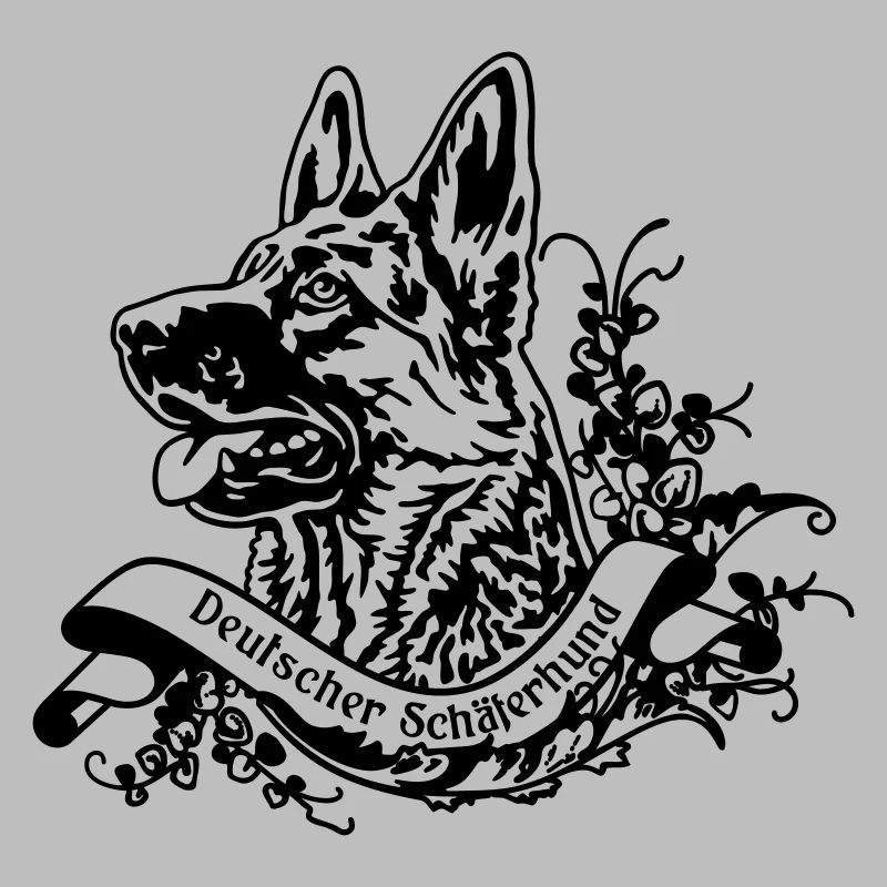 Deutscher Schäferhund an Retro Banner Nr 2
