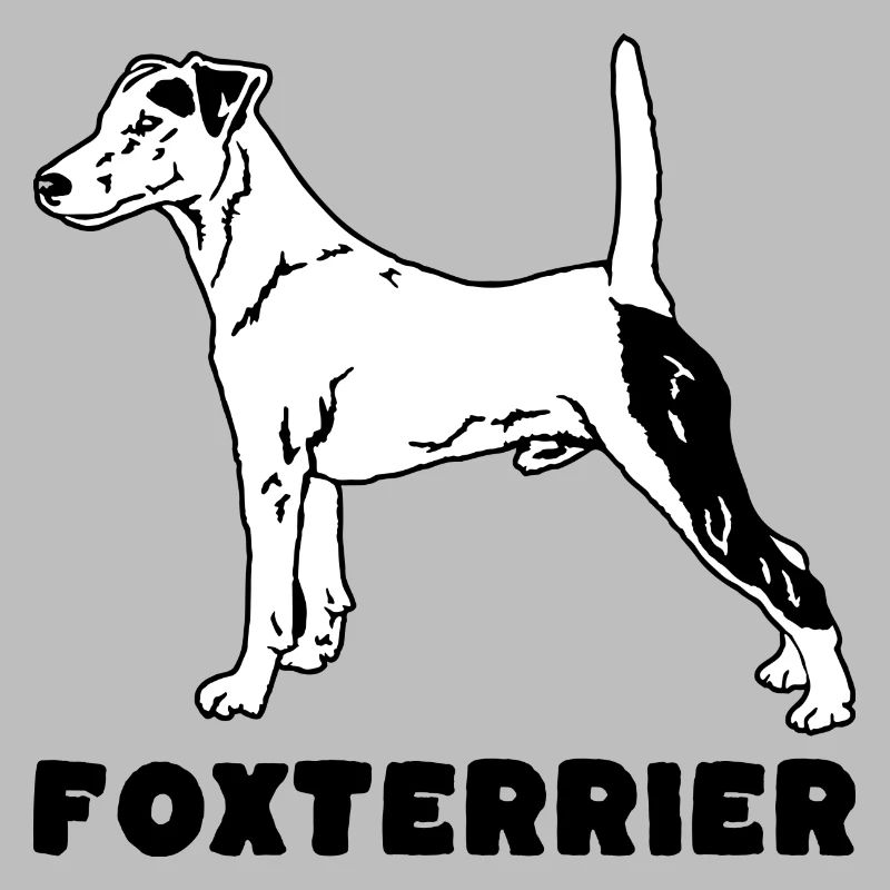 Fox Terrier debout avec du texte