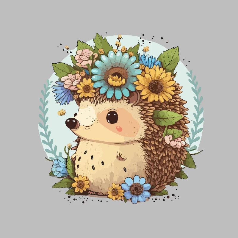 Hérisson de la couronne de fleurs