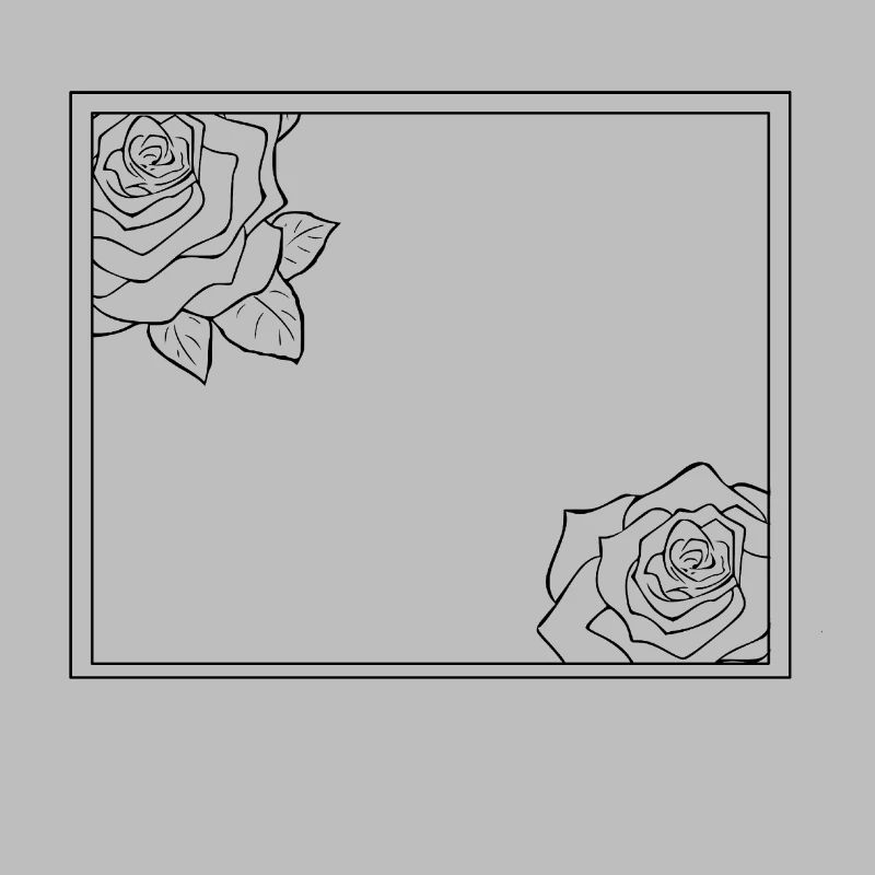 Rectangular frame with roses