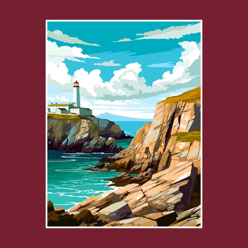 South Stack Cliffs Anglesey Vintage Reiseposter