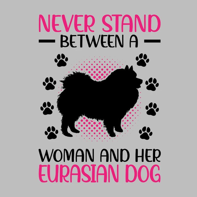 Frau und ihr Eurasier Eurasian Spitz