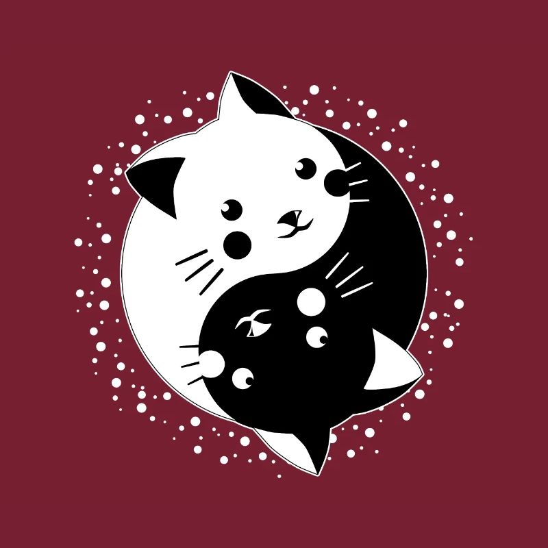 Coole Kätzchen Yin Yang Katzen Cat Geschenkidee