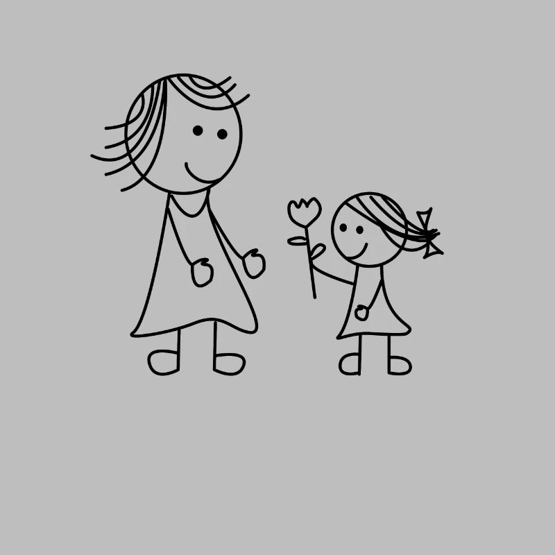 Maman MamanMa mère Fleur Fille Enfant Merci