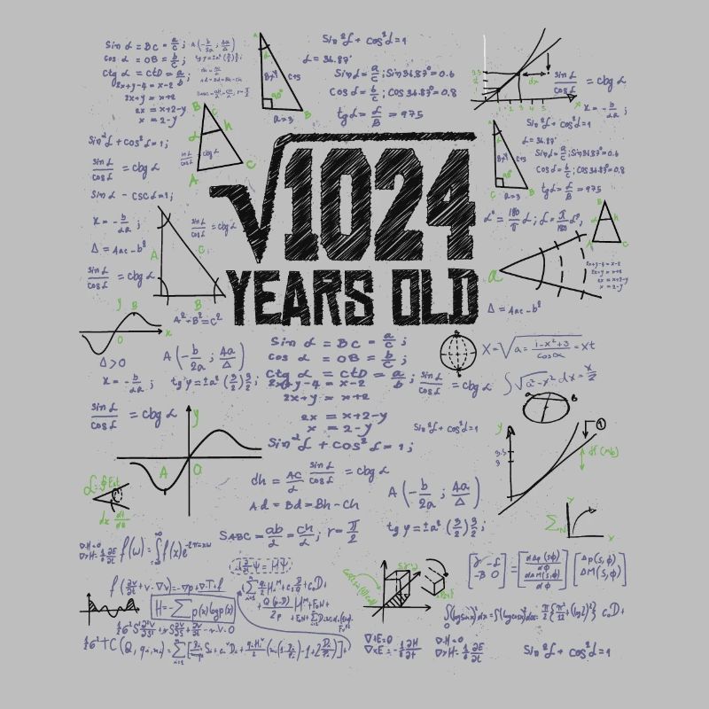 Square Root of 1024 Math Nerd 32nd Birthday