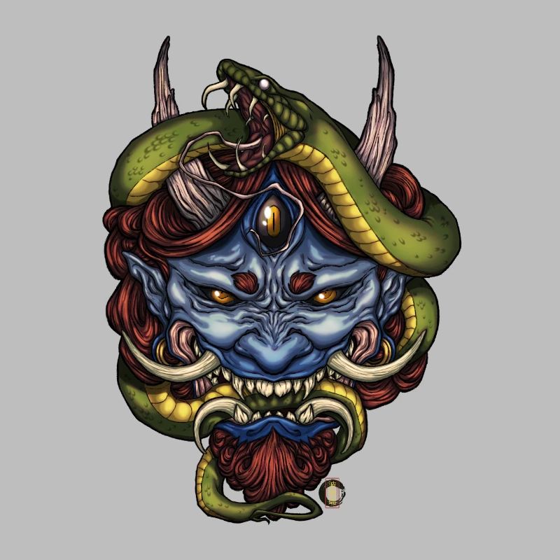 Schlangenblauer Oni-Dämon