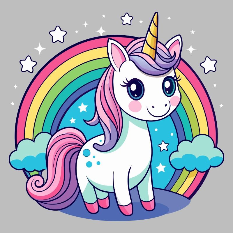Süßes Regenbogen-Einhorn