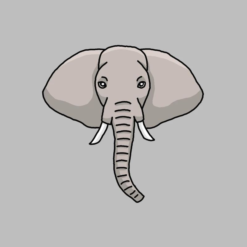 Elephant, head, elephant head, drawing