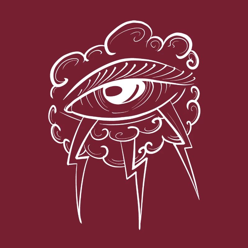 Oeil traditionnel style tattoo full blanc