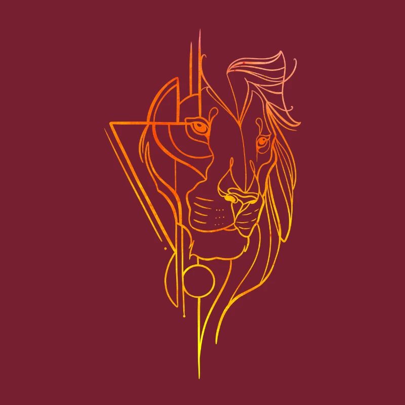 Tête de lion lining art