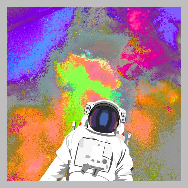 Astronaute devant une supernova spatiale