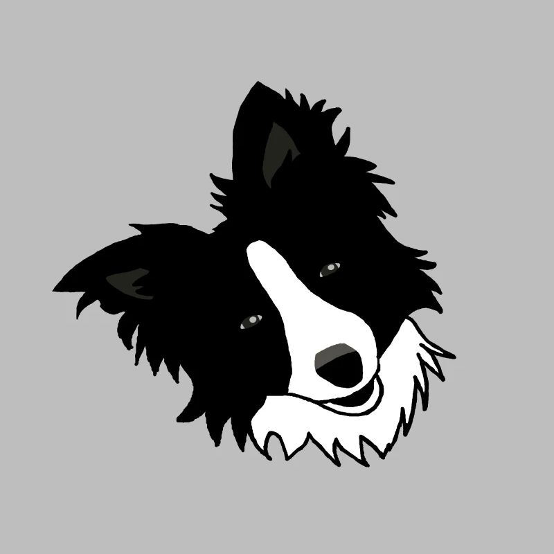 Hund, Collie, schwarz weiß, süß, Comic