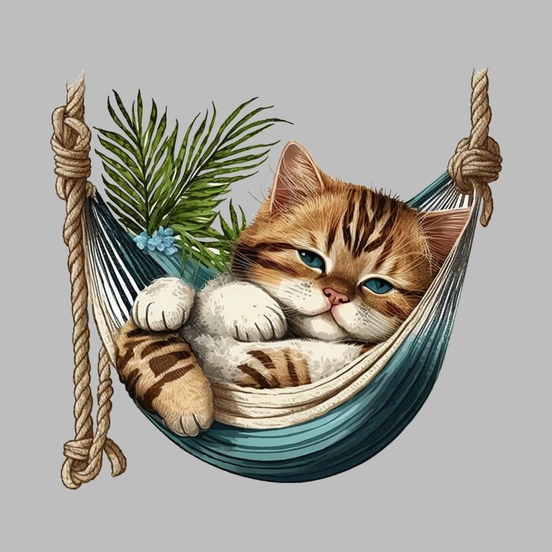Chat dans un Hammock