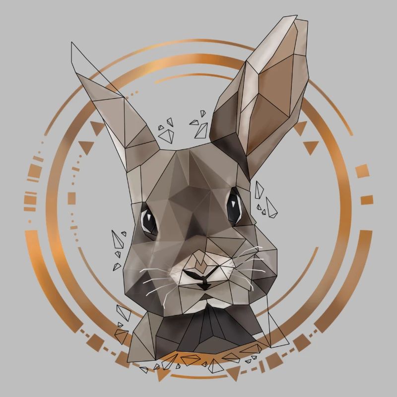 Conception de poly faible lapin cool | Géométrique, triangle