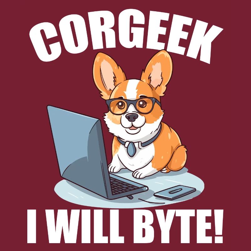 Corgi mit Brille I Will Byte Computerfreak Corgeek