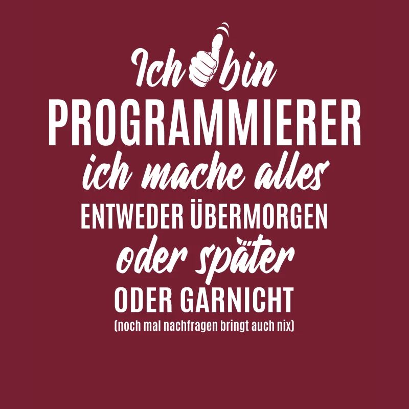 Ich bin Programmierer ich mache alles später
