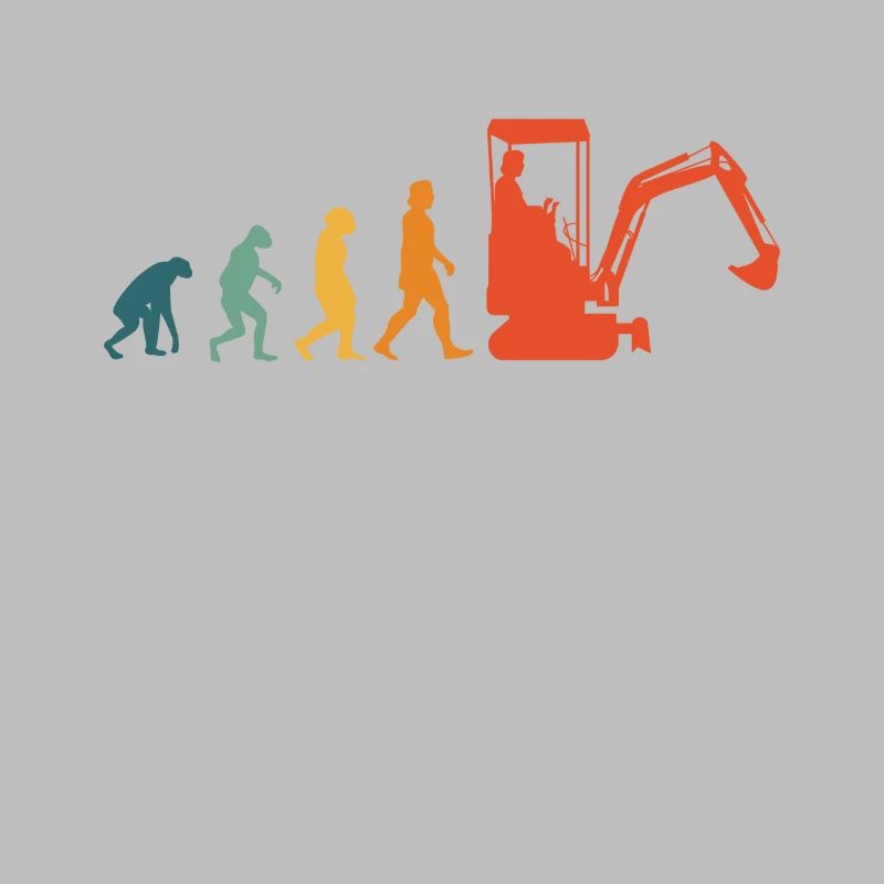 Excavator Operator Evolution Retro