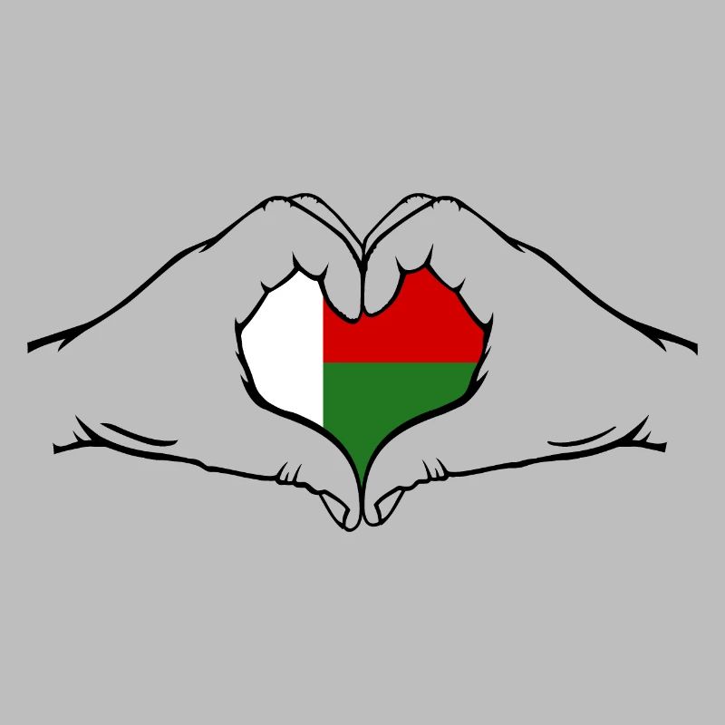 Drapeau de Madagascar en forme de coeur