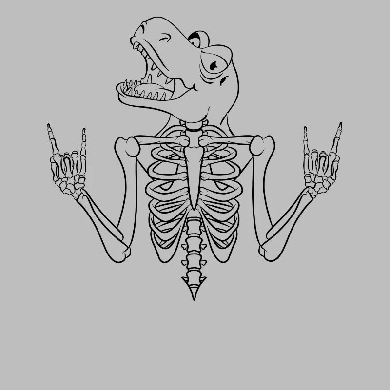 Halloween skeleton with dinosaur head