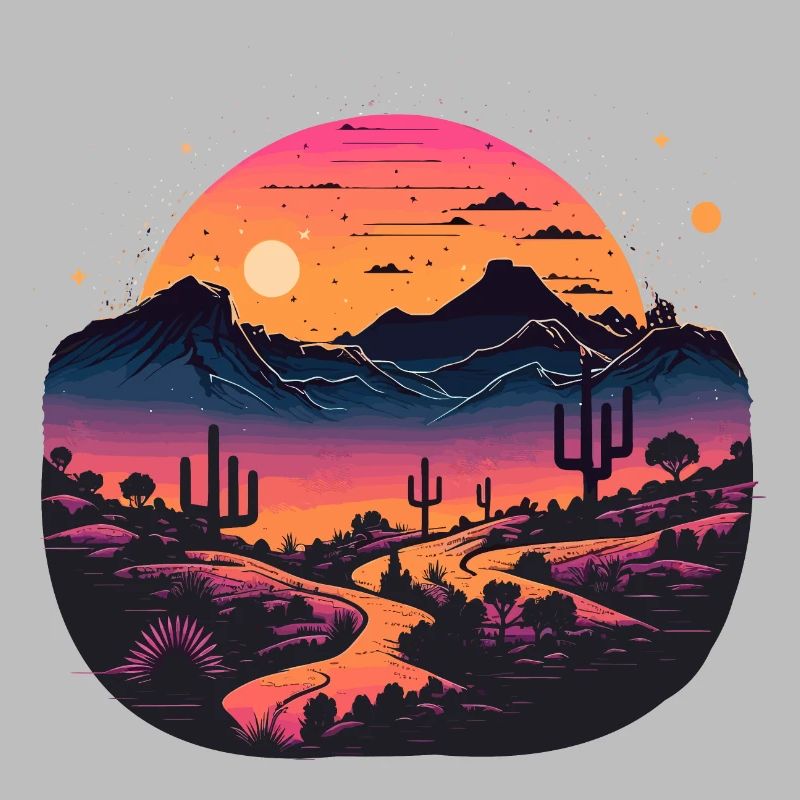 Synthwave-Wüste