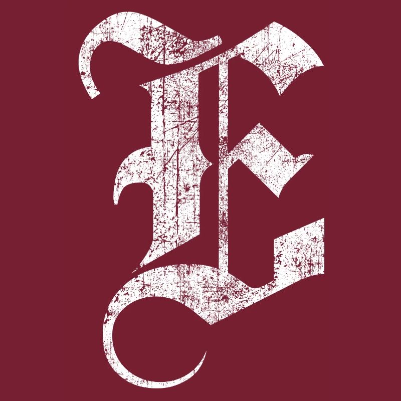 Tshirt alphabet initial E