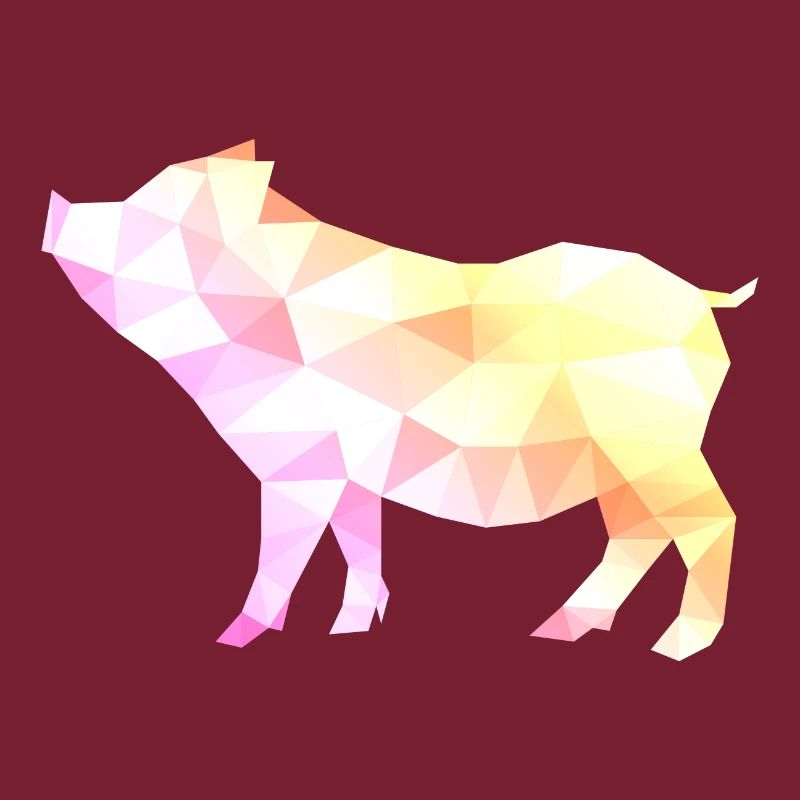 cochon polygone cochon coloré